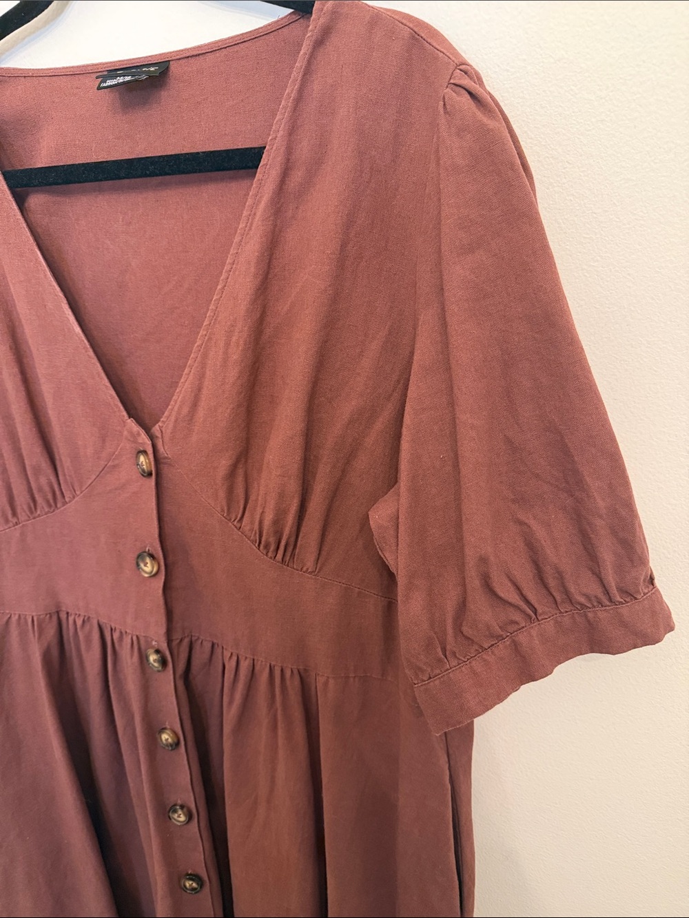 City Chic Wine Button-Front V-Neck Midi Dress - Picture 8 of 10